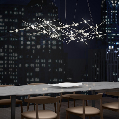 Sonneman Constellation Ursa Chandelier - Minor, Satin Brass, White Optical Acrylic Lens