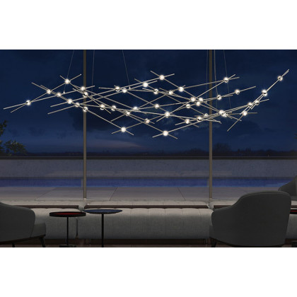 Sonneman Constellation Ursa Chandelier - Satin Nickel, Major, Clear Faceted Acrylic Lens, 3000K