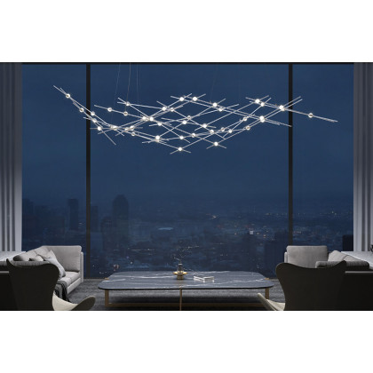Sonneman Constellation Ursa Chandelier - Satin Nickel, Major, Clear Faceted Acrylic Lens, 3000K