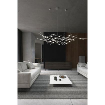 Sonneman Constellation Ursa Chandelier - Satin Nickel, Major, Clear Faceted Acrylic Lens, 3000K