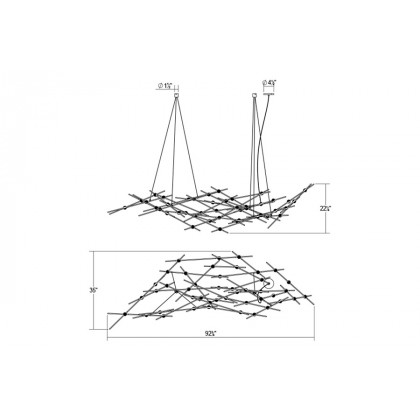 Sonneman Constellation Ursa Chandelier - Satin Nickel, Major, Clear Faceted Acrylic Lens, 2700K