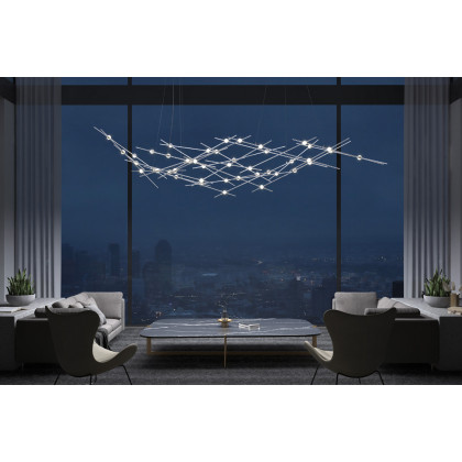 Sonneman Constellation Ursa Chandelier - Satin Nickel, Major, White Optical Acrylic Lens, 3000K