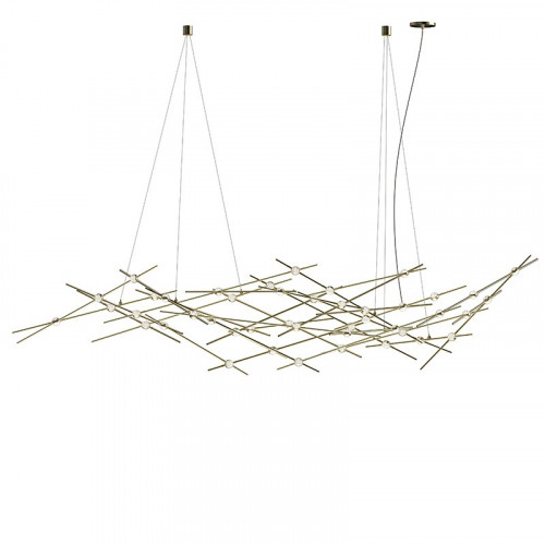 Sonneman Constellation Ursa Chandelier - Major, Satin Brass, Clear Faceted Acrylic Lens