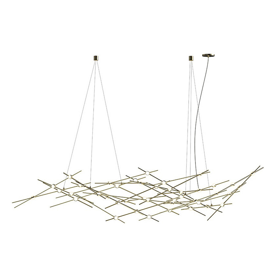 Sonneman Constellation Ursa Chandelier - Satin Brass, Major, White Optical Acrylic Lens, 2700K