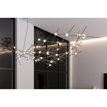 Sonneman Constellation Ursa Chandelier - Satin Brass, Major, White Optical Acrylic Lens, 2700K