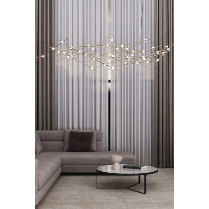 Sonneman Constellation Ursa Chandelier - Satin Brass, Major, White Optical Acrylic Lens, 2700K