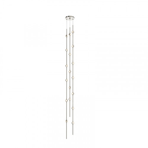 Sonneman Constellation Andromeda Chandelier - Tall 6", Satin Nickel, Clear Faceted Acrylic Lens