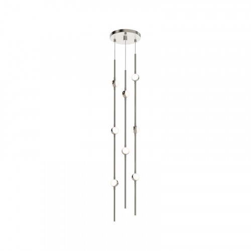 Sonneman Constellation Andromeda Chandelier - Short 6", Satin Nickel, White Optical Acrylic Lens