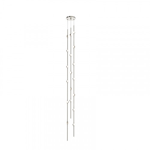 Sonneman Constellation Andromeda Chandelier - Tall 6", Satin Nickel, White Optical Acrylic Lens