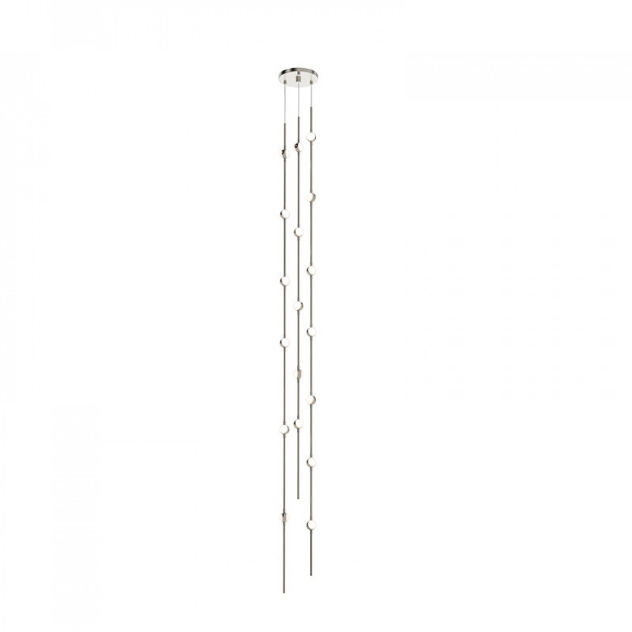Sonneman Constellation Andromeda Chandelier - Tall 6", Satin Nickel, White Optical Acrylic Lens