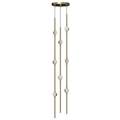 Sonneman Constellation Andromeda Chandelier - Short 6", Satin Brass, Clear Faceted Acrylic Lens