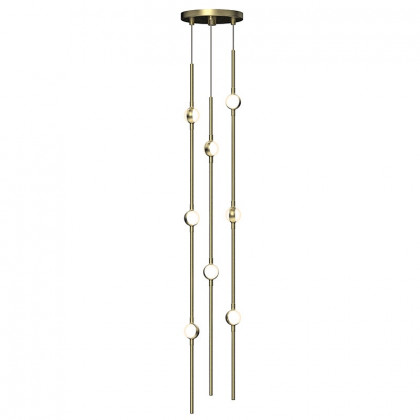 Sonneman Constellation Andromeda Chandelier - Short 6", Satin Brass, White Optical Acrylic Lens