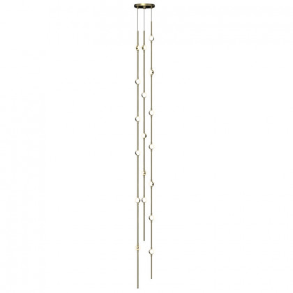 Sonneman Constellation Andromeda Chandelier - Tall 6", Satin Brass, White Optical Acrylic Lens