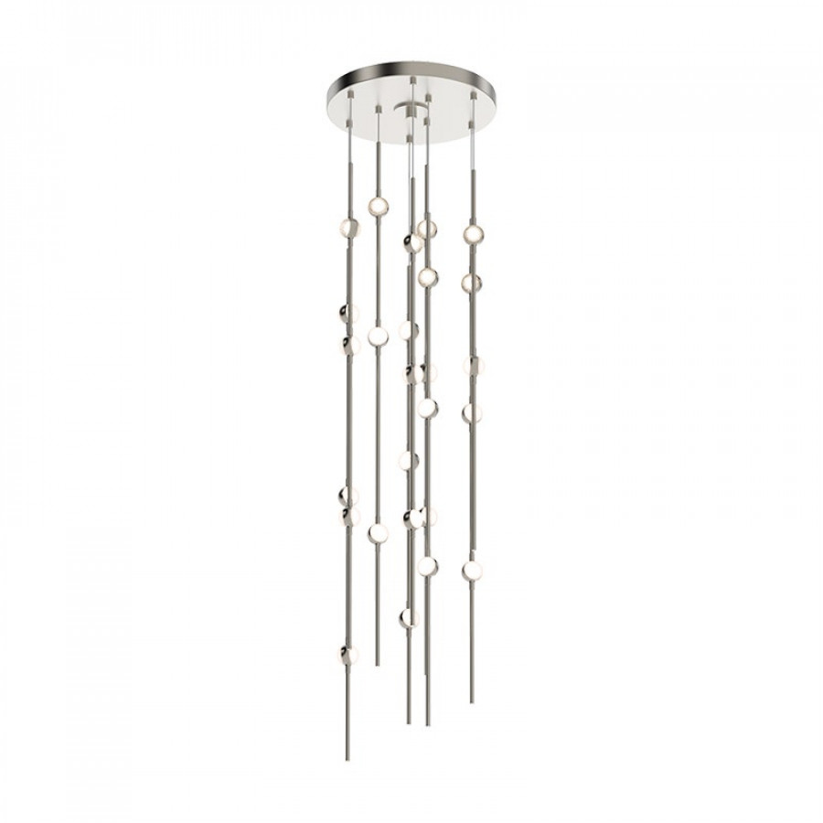 Sonneman Constellation Andromeda Chandelier - Short 12", Satin Nickel, White Optical Acrylic Lens