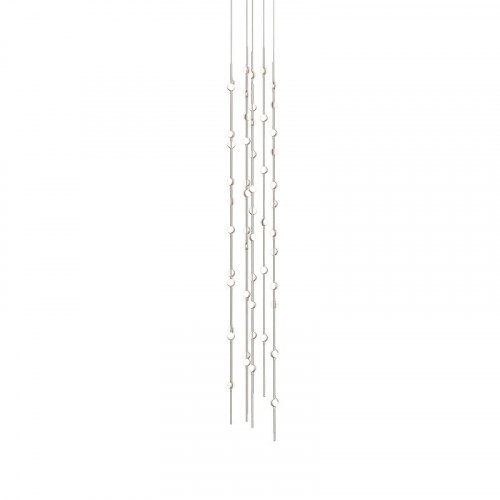 Sonneman Constellation Andromeda Chandelier - Tall 12", Satin Nickel, White Optical Acrylic Lens