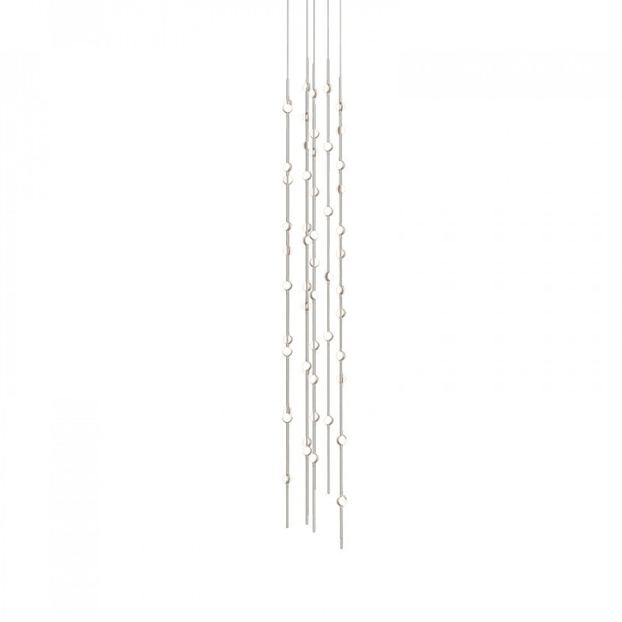 Sonneman Constellation Andromeda Chandelier - Tall 12", Satin Nickel, White Optical Acrylic Lens