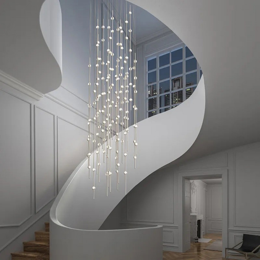 Sonneman Constellation Andromeda Chandelier - Short 12", Satin Brass, White Optical Acrylic Lens