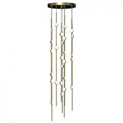 Sonneman Constellation Andromeda Chandelier - Short 12", Satin Brass, White Optical Acrylic Lens