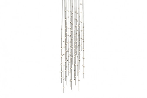Sonneman™ Constellation Andromeda Chandelier - Satin Nickel, 25", Round, Clear Faceted Acrylic Lens, 3000K