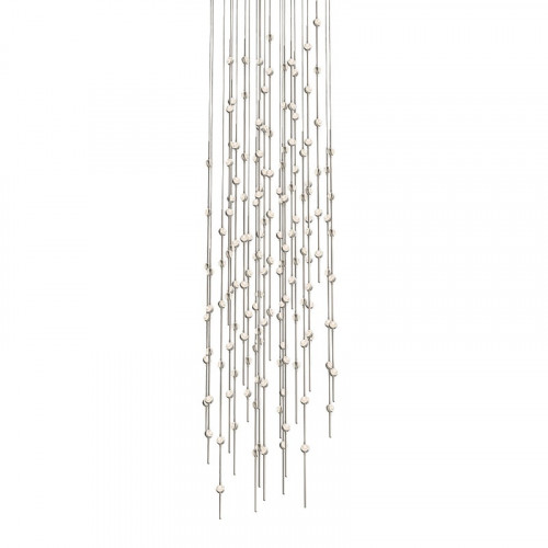 Sonneman Constellation Andromeda Chandelier - 25", Satin Nickel, Clear Faceted Acrylic Lens