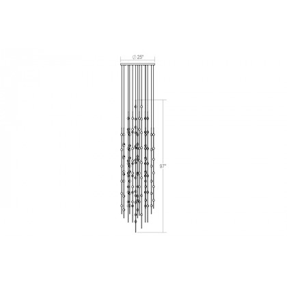 Sonneman Constellation Andromeda Chandelier - Satin Nickel, 25", Round, White Optical Acrylic Lens, 3000K