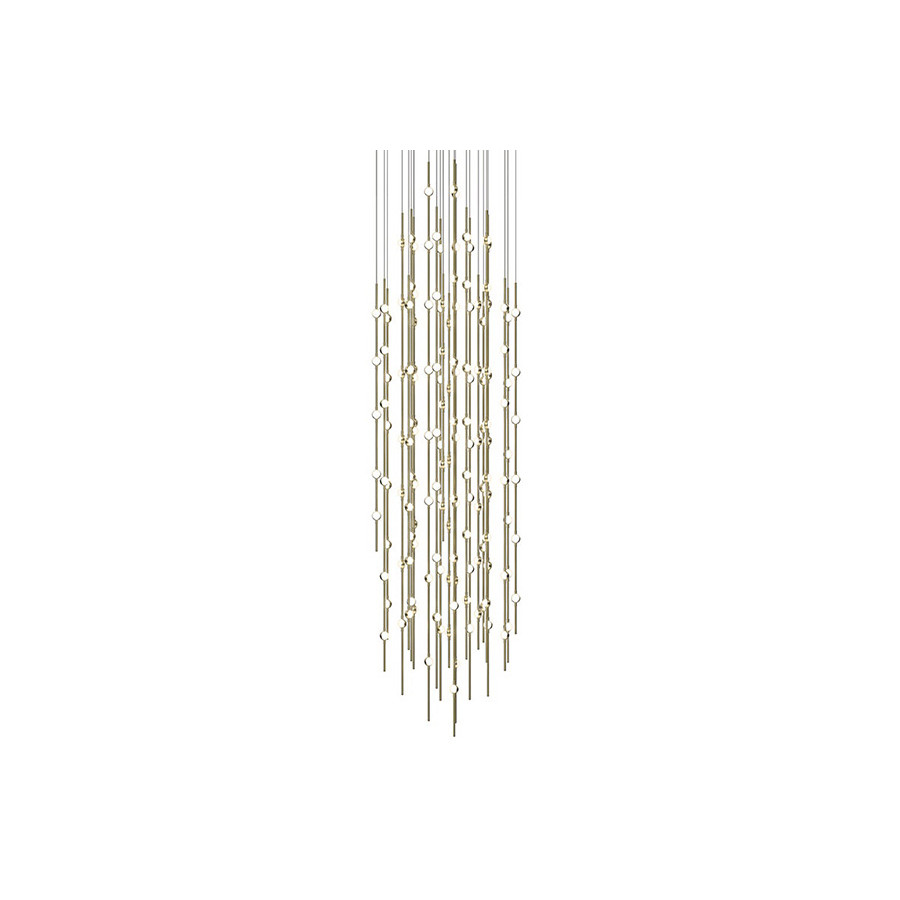 Sonneman Constellation Andromeda Chandelier - Satin Brass, 25", Round, White Optical Acrylic Lens, 2700K