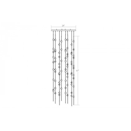 Sonneman Constellation Andromeda Chandelier - Satin Nickel, 24", Square, Clear Faceted Acrylic Lens, 3000K