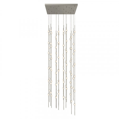 Sonneman Constellation Andromeda Chandelier - 24", Satin Nickel, Clear Faceted Acrylic Lens