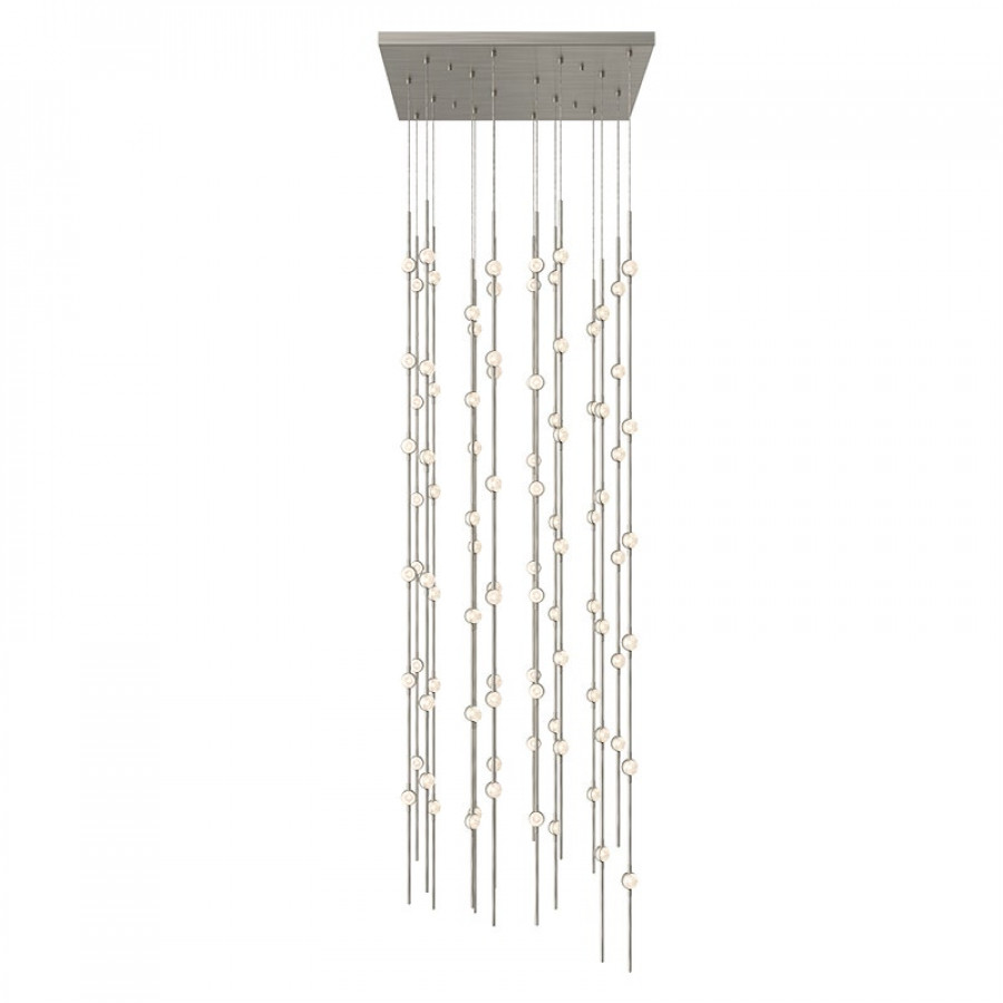 Sonneman Constellation Andromeda Chandelier - 24", Satin Nickel, Clear Faceted Acrylic Lens