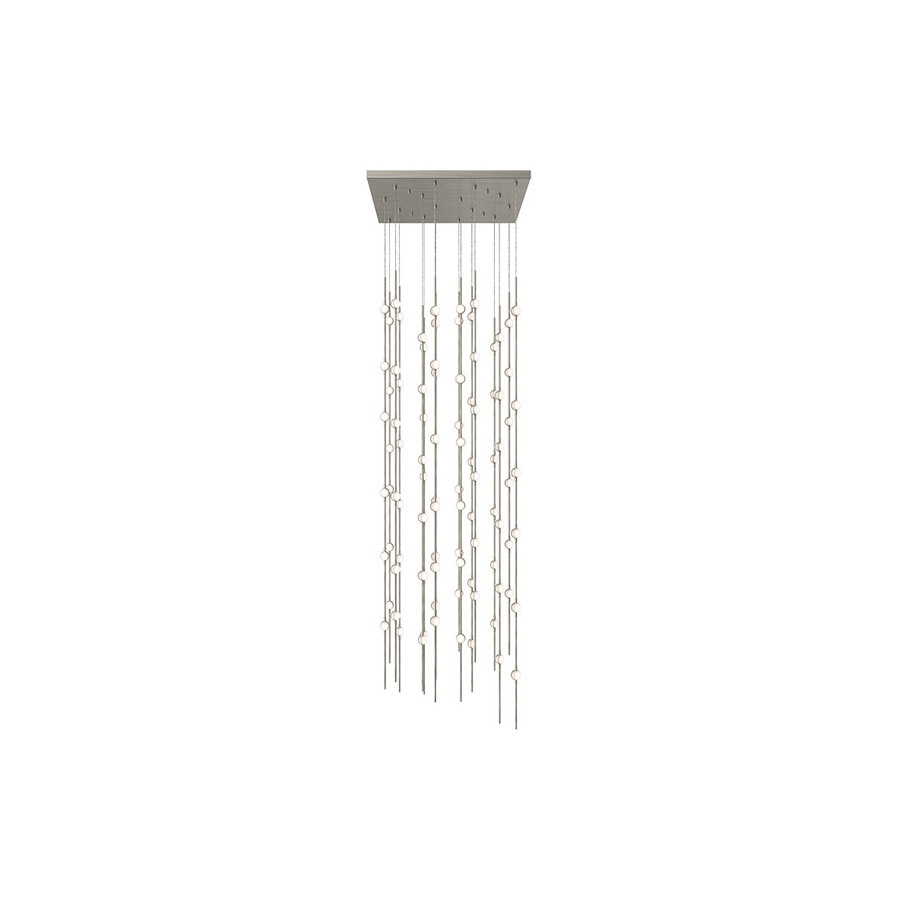 Sonneman Constellation Andromeda Chandelier - Satin Nickel, 24", Square, White Optical Acrylic Lens, 3000K