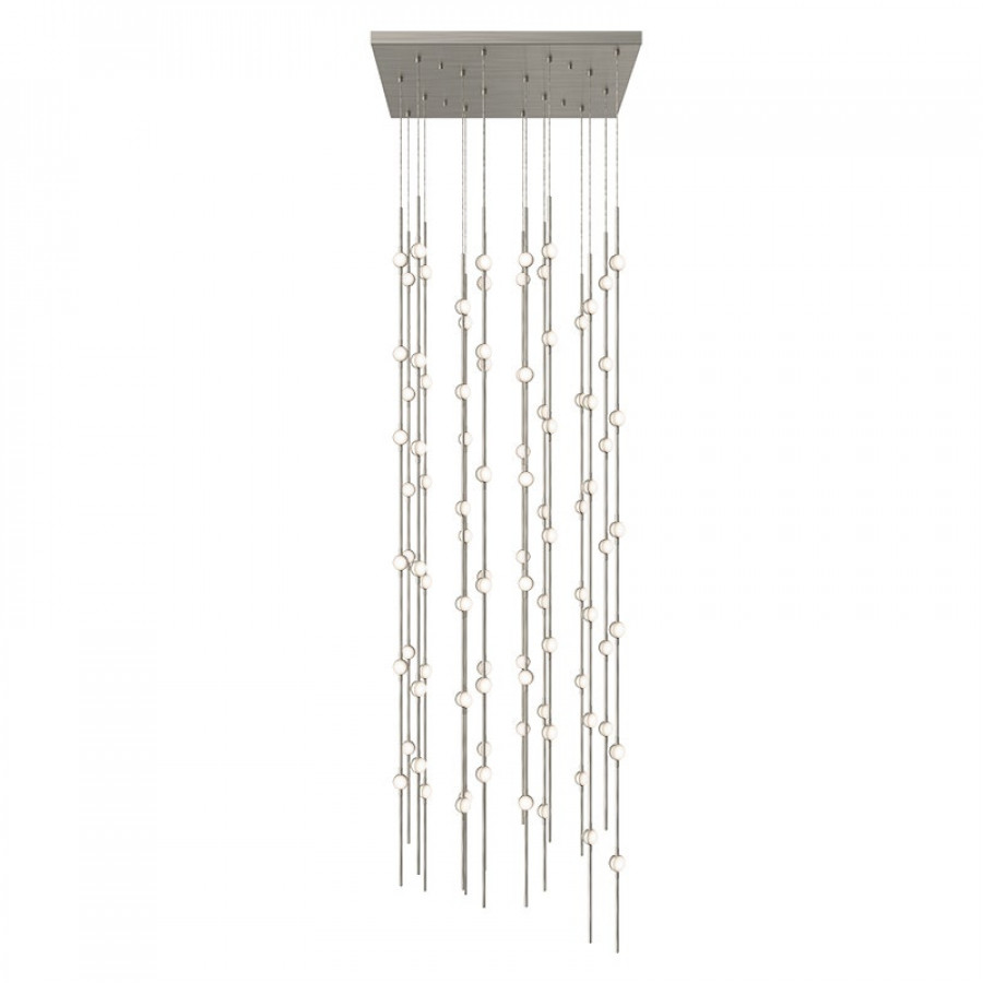 Sonneman Constellation Andromeda Chandelier - 24", Satin Nickel, White Optical Acrylic Lens