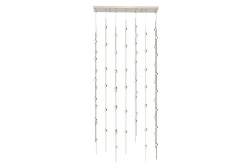 Sonneman™ Constellation Andromeda Chandelier - Satin Nickel, 36", Rectangle, Clear Faceted Acrylic Lens, 3000K
