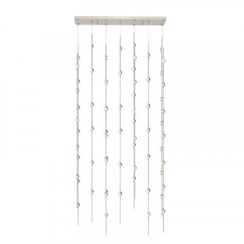 Sonneman Constellation Andromeda Chandelier - 36", Satin Nickel, Clear Faceted Acrylic Lens