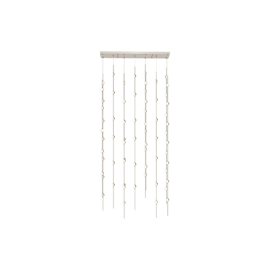 Sonneman Constellation Andromeda Chandelier - Satin Nickel, 36", Rectangle, White Optical Acrylic Lens, 2700K