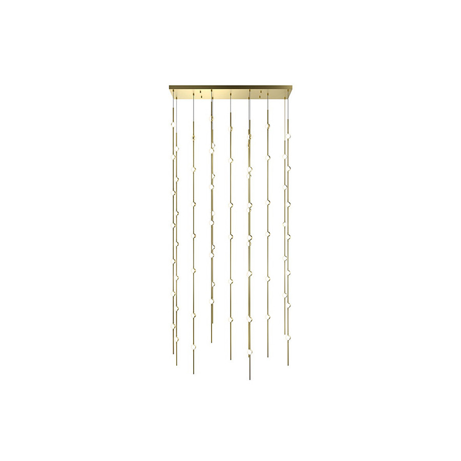 Sonneman Constellation Andromeda Chandelier - Satin Brass, 36", Rectangle, White Optical Acrylic Lens, 3000K