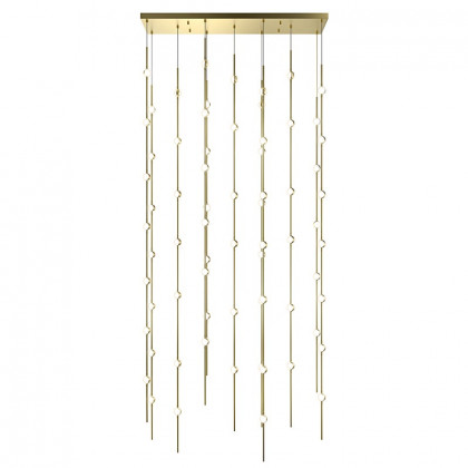 Sonneman Constellation Andromeda Chandelier - 36", Satin Brass, White Optical Acrylic Lens