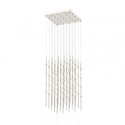Sonneman Constellation Cosmic Cube Chandelier - 20", Satin Nickel, White Optical Acrylic Lens
