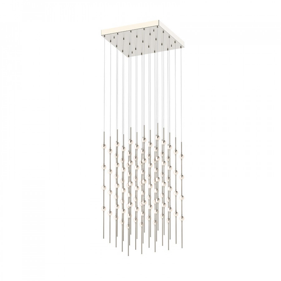 Sonneman Constellation Cosmic Cube Chandelier - 20", Satin Nickel, White Optical Acrylic Lens