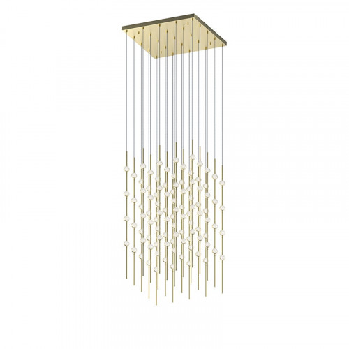 Sonneman Constellation Cosmic Cube Chandelier - 20", Satin Brass, Clear Faceted Acrylic Lens (2168.38C-J20)