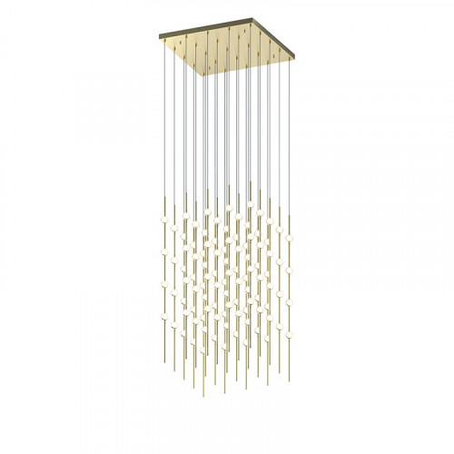 Sonneman Constellation Cosmic Cube Chandelier - 20", Satin Brass, White Optical Acrylic Lens