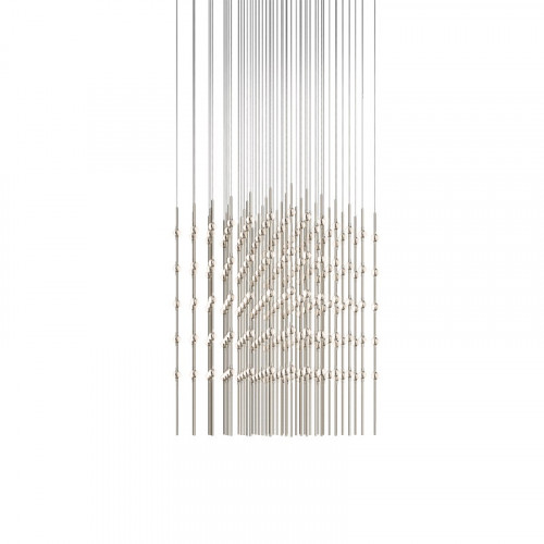Sonneman Constellation Cosmic Cube Chandelier - 30", Satin Nickel, White Optical Acrylic Lens