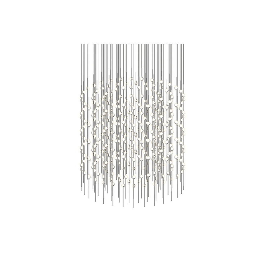 Sonneman Constellation Centaurus LED Chandelier - Satin Nickel, Cylinder, White Optical Acrylic Lens, 3000K