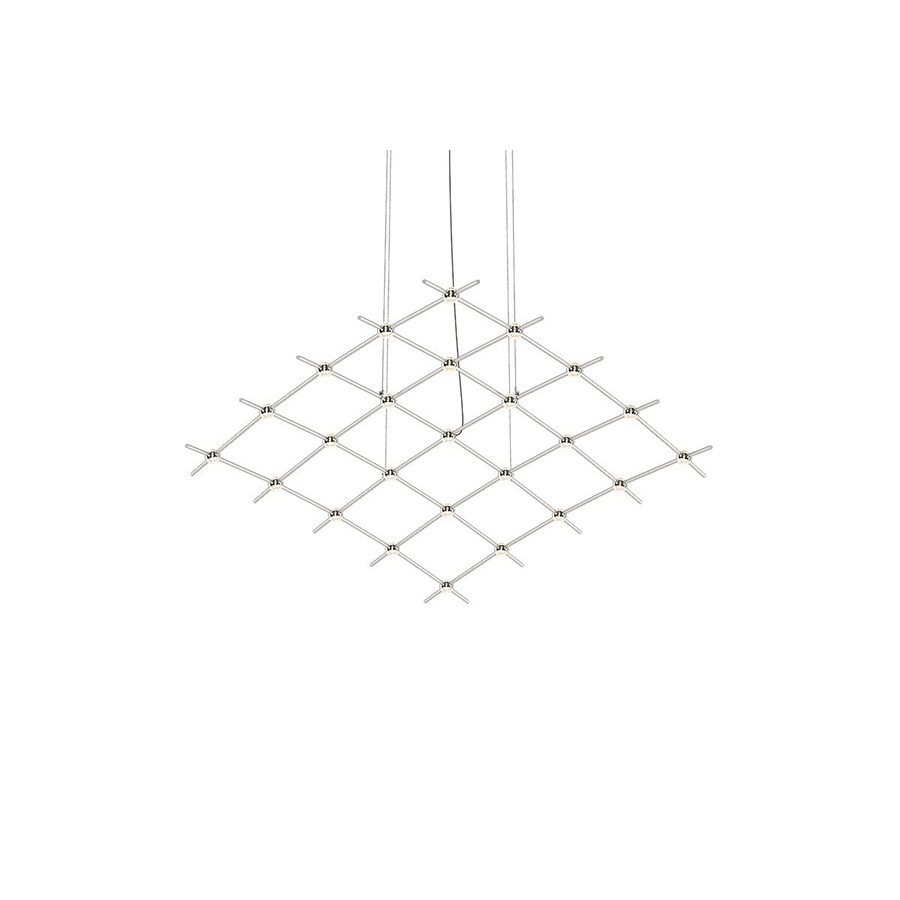 Sonneman Constellation Aquarius Chandelier - Satin Nickel, Medius, Clear Faceted Acrylic Lens, 2700K