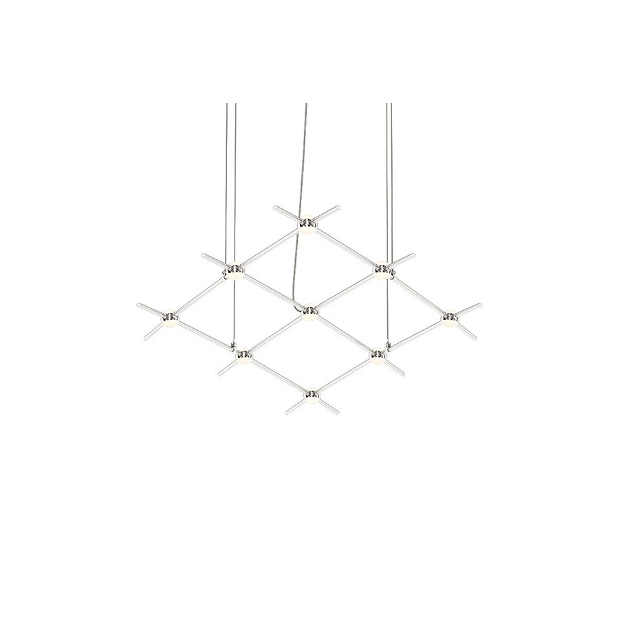 Sonneman Constellation Aquarius Chandelier - Satin Nickel, Minor, White Optical Acrylic Lens, 2700K