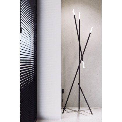 Sonneman Qux LED Floor Lamp - Satin Black