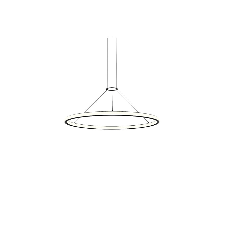 Sonneman Luna Round LED Pendant - Satin Black, 36" Round, 3000K
