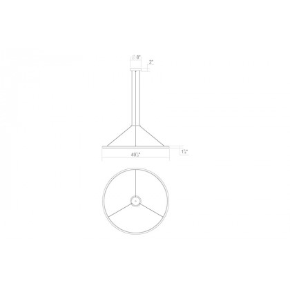 Sonneman Luna Round LED Pendant - Satin Black, 48" Round, 3000K