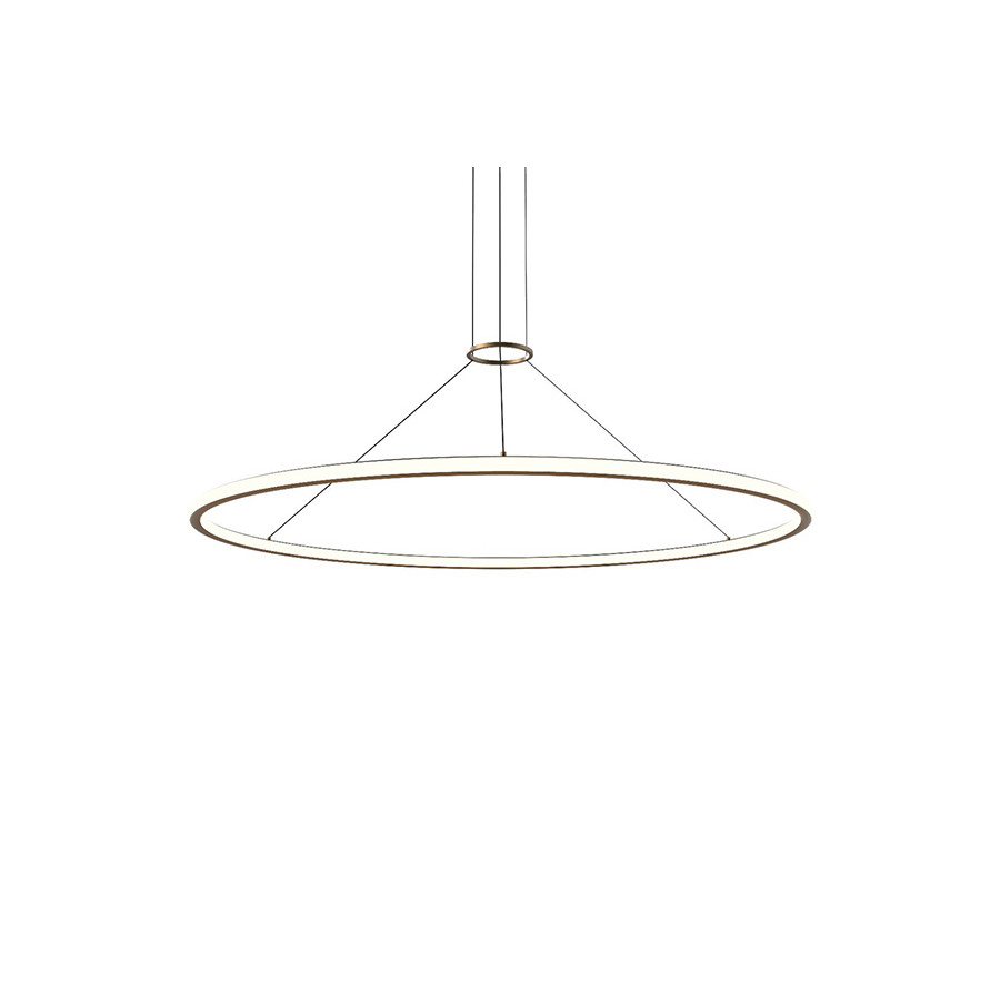 Sonneman Luna Round LED Pendant - Painted Brass, 60" Round, 2700K