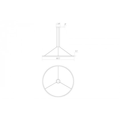 Sonneman Luna Round LED Pendant - Bright Satin Aluminum, 60" Round, 2700K