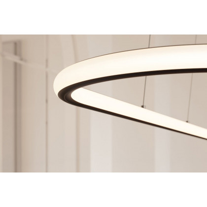 Sonneman Luna Round LED Pendant - Brass Finish, 48" Racetrack, 3500K